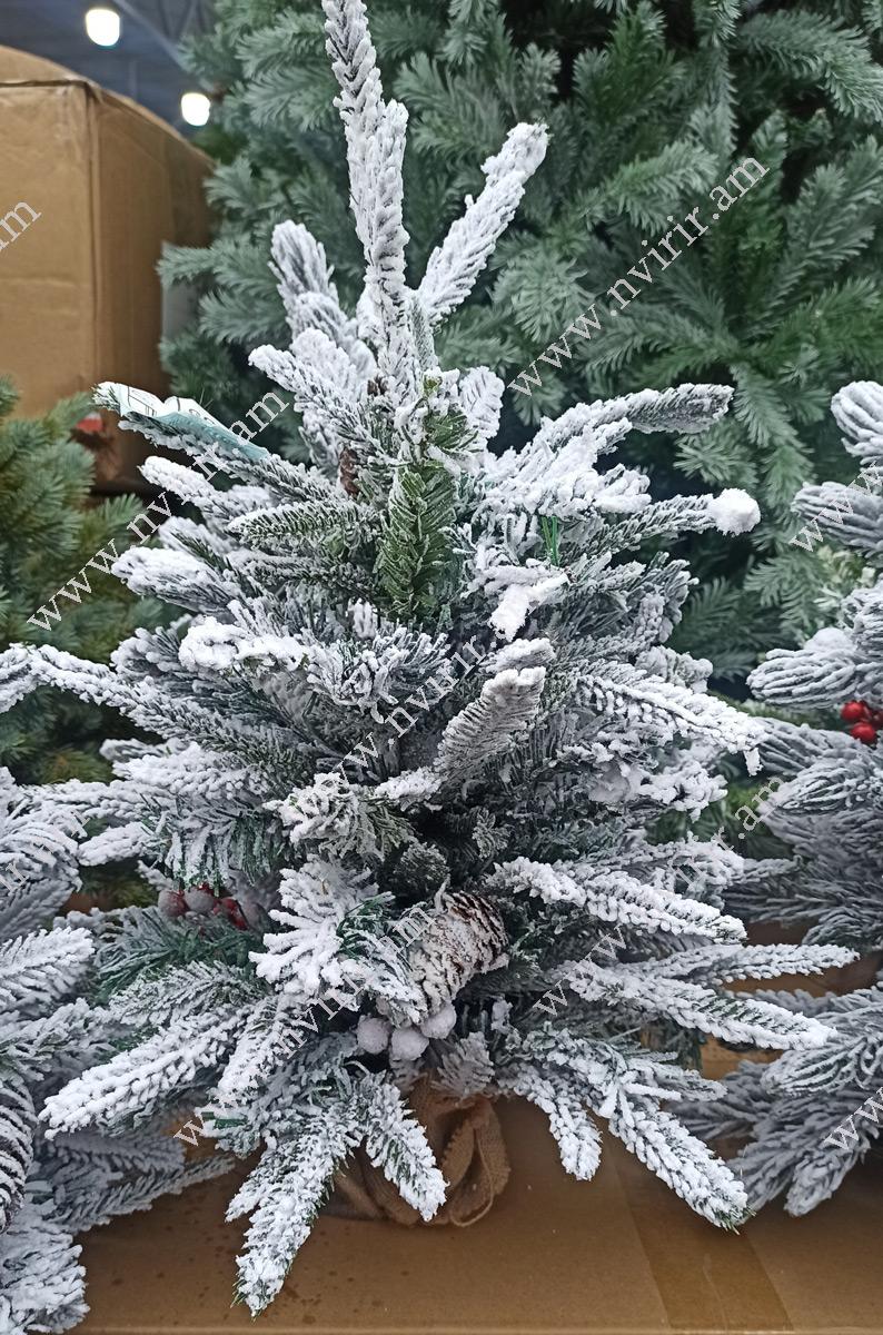 Սեղանի տոնածառ ձյունապատ 60 սմ (կոներով, հատապտուղներով)